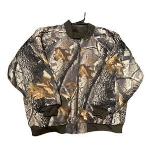 10X Products Reversable Jacket Men's XL Camo / Brown Quilted Hunting No Hood